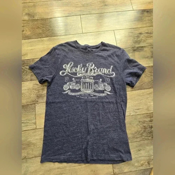 LUCKY BRAND mens blue medium tshirt - Picture 3 of 8
